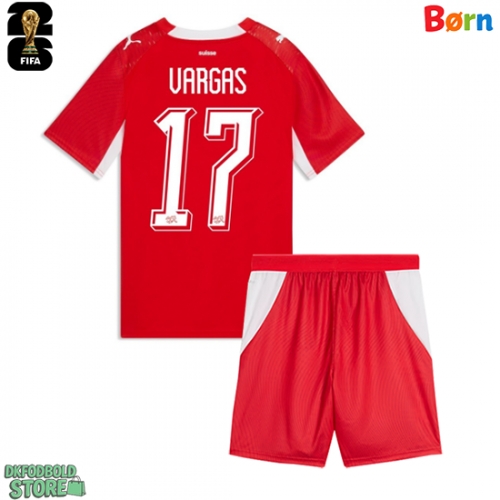 Schweiz Ruben Vargas #17 Replika Babytøj Hjemmebanesæt Børn VM 2026 Kortærmet (+ Korte bukser)